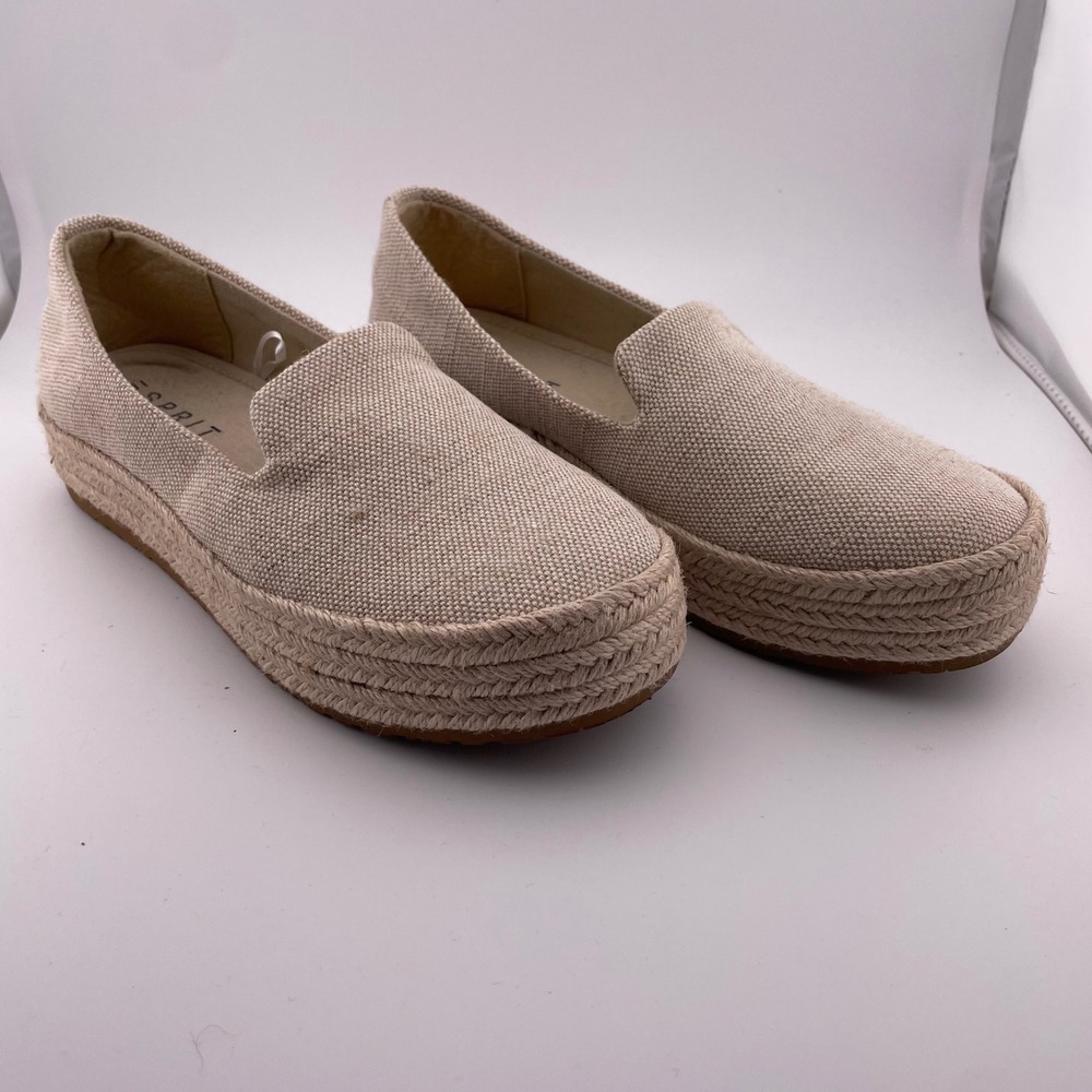 Esprit Carina Women's Tan Espadrille Platform Slip On Loafer Shoes Size 7‎